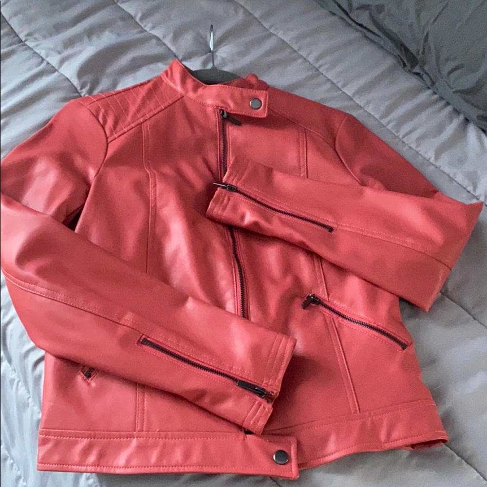 Faux Vegan Leather Coat NEW
